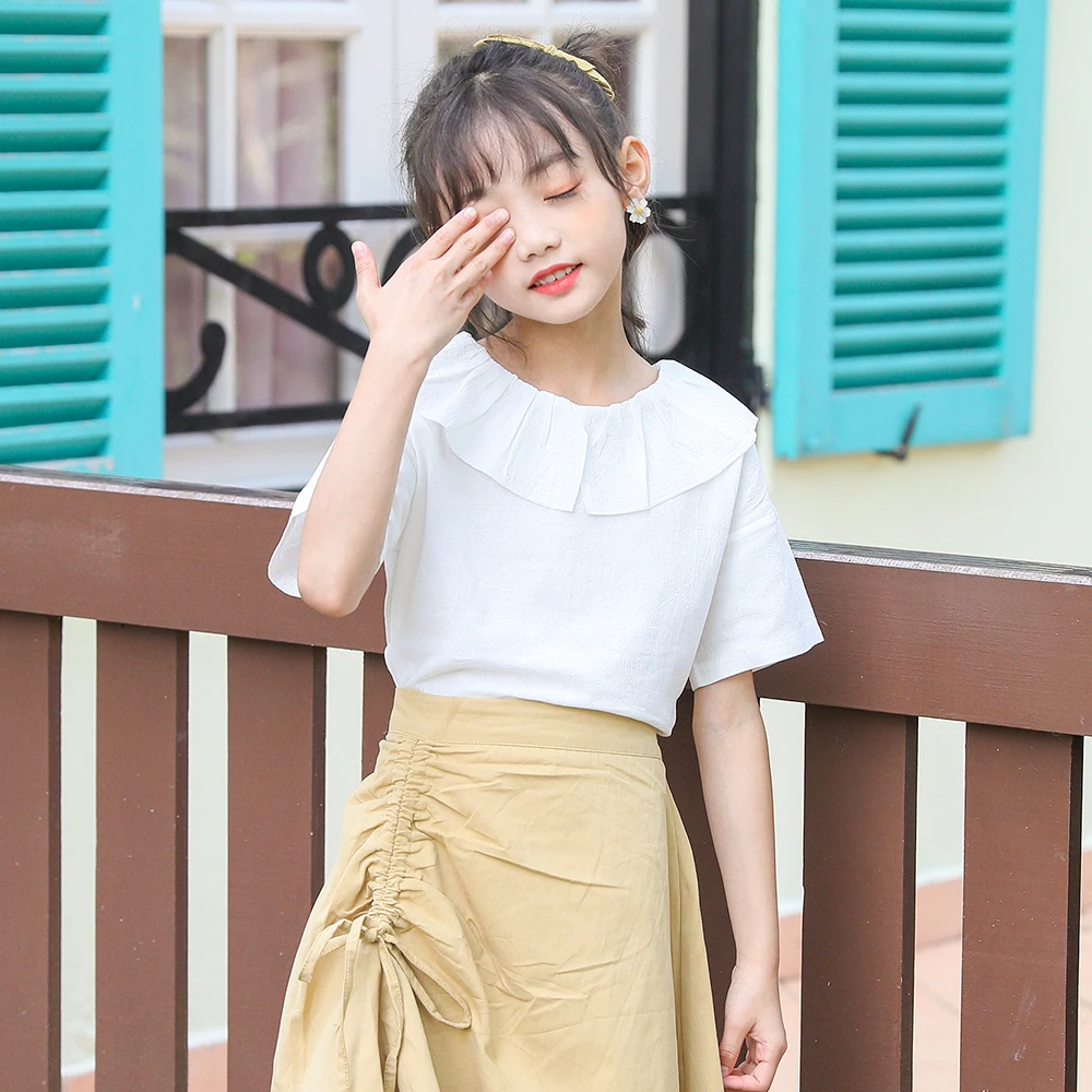 2020 Новая летняя детская футболка для девочек подростков 6 8 10 12 14 16 лет лоскутные