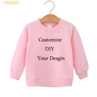 DIY персонализированный детский джемпер на заказ, белая, розовая, желтая детская одежда, осенне-зимний свитшот для мальчиков и девочек, Толстовка на заказ