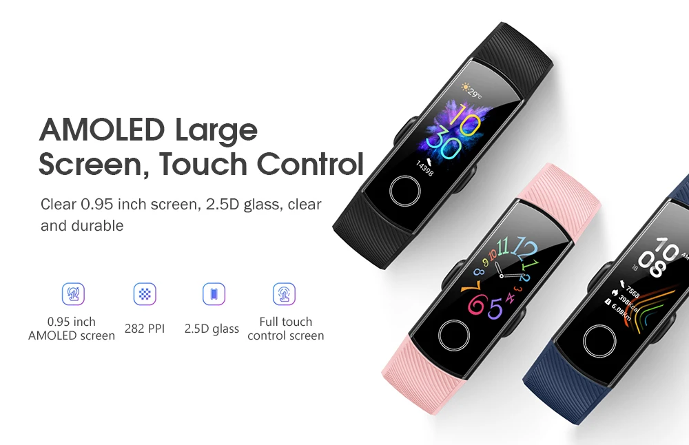 Оригинальные Стандартные смарт-часы huawei Honor 5 с сенсорным экраном, влагостойкие умные часы с ремешком, часы с пульсометром для Android IOS