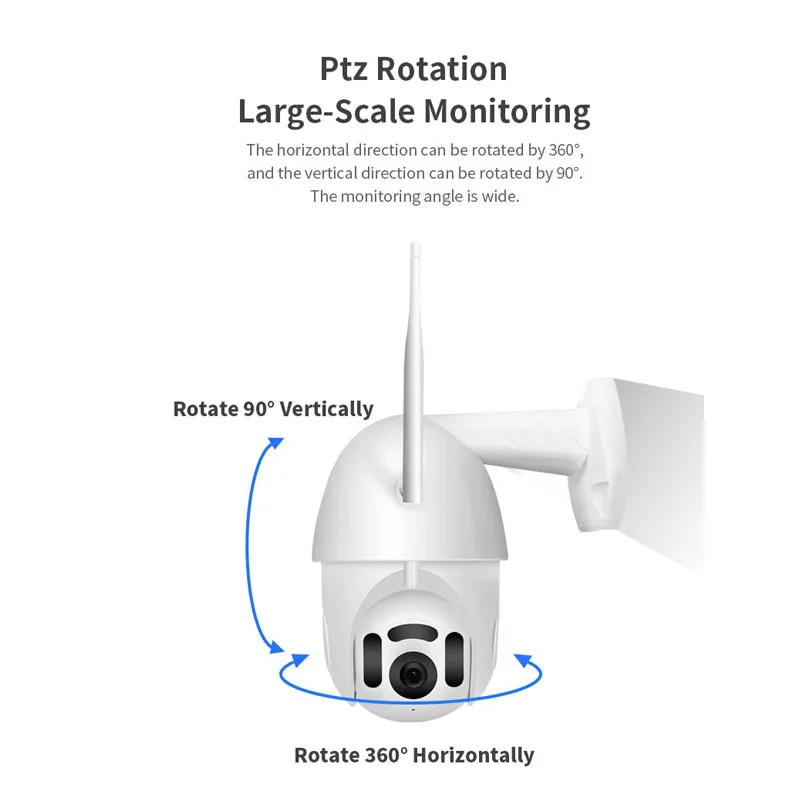 EU Plug Smart Wifi IP Camera Outdoor IP66 Security Wireless IP Camera ONVIF Support 8 LEDS Infrared Night Version