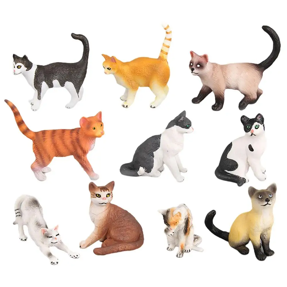 

Фигурки кошек, образовательные фигурки кошек, котята, набор игрушек для детей, имитация птицы, маленький размер, милая кошка, искусственные ...