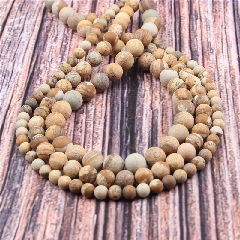 

HotSaleNaturalStonePicture Stone15.5"PickSize4/6/8/10/12mmfitDiyCharmsBeadsJewelryMakingAccessories