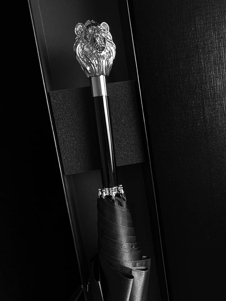 Comprare Ombrello Animale Nero Affari Automatici Manico Lungo Ombrelli Antivento Di Lusso Uomo Pioggia Grande Guarda Chuva Famiglia EH60RG