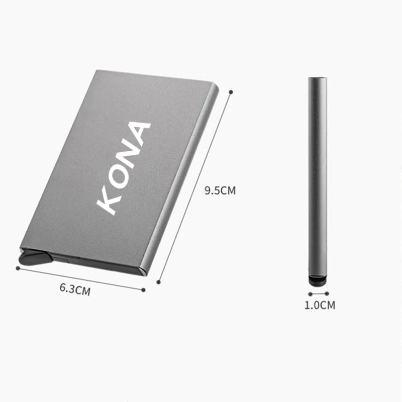 

For Hyundai kona 2018 2019 ev Automatically Solid Metal Bank Card Anti-theft Credit Card Package Smart Thin ID Card Case