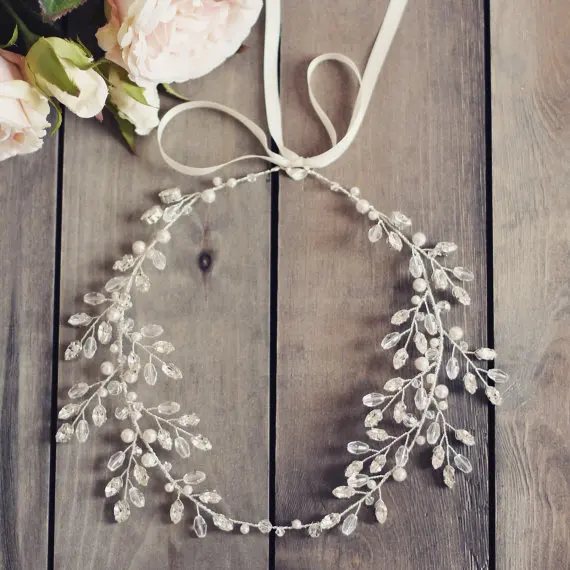 Водяная дрель с белым свадебным головным убором аксессуары для невесты повязка