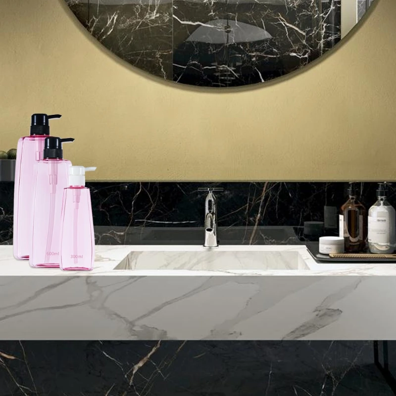 

Q1QD 3pcs Liquid Soap Dispenser Bottle Bathroom Shampoo Body Wash Press Type Lotion Empty Bottle 300ML/600ML/800ML