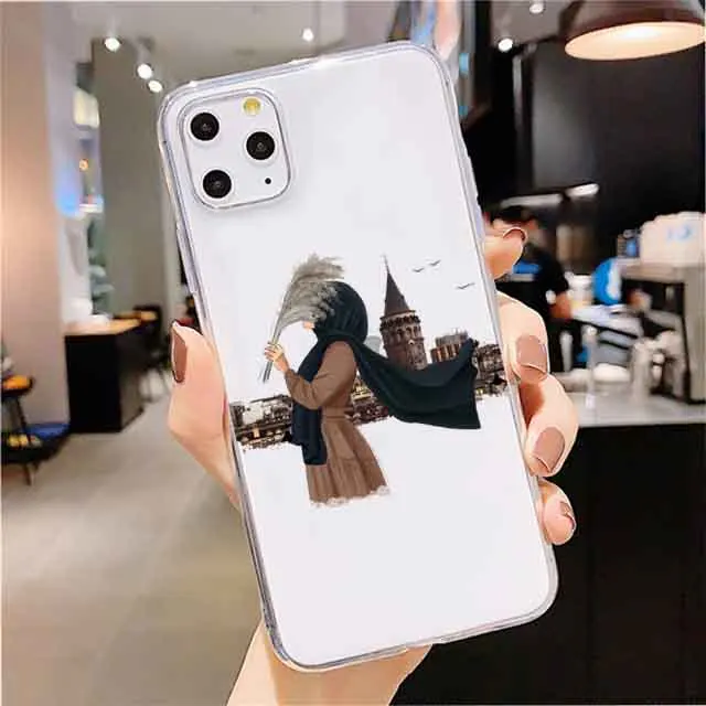 Модный чехол для телефона из ТПУ с арабской и мусульманской девушкой iphone 12mini 12 pro