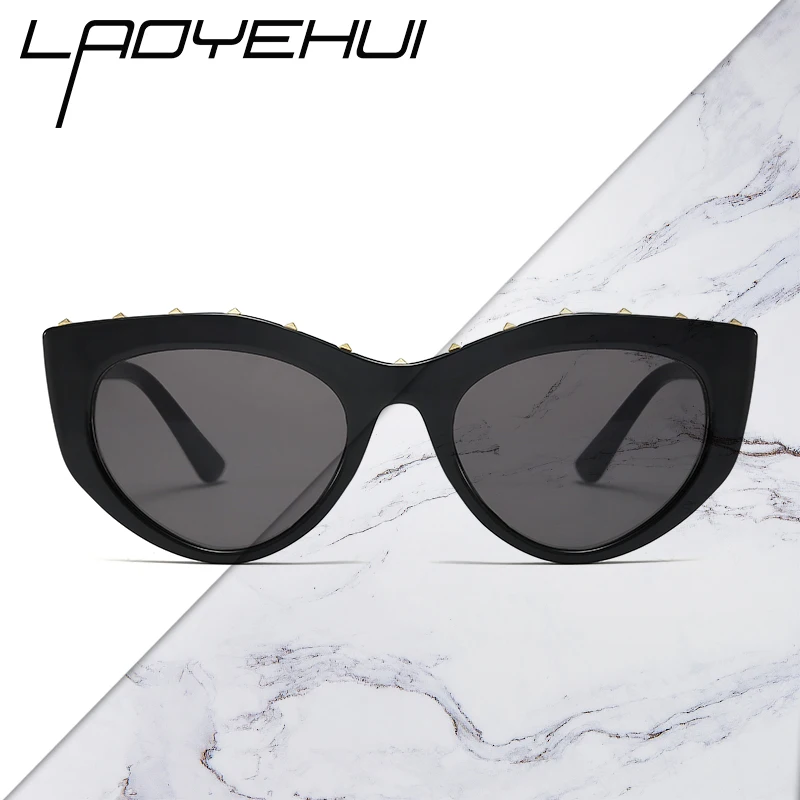 

New Cat Eye Women's Sunglasses Luxury Brand Female Driving Glasses Polarized Rivet Sun Protection Glasses For Women Fashion 2021