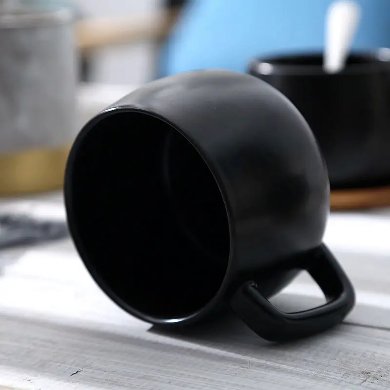 280 мл + керамическая стальная ложка чашка женский милый молочный кофейный набор