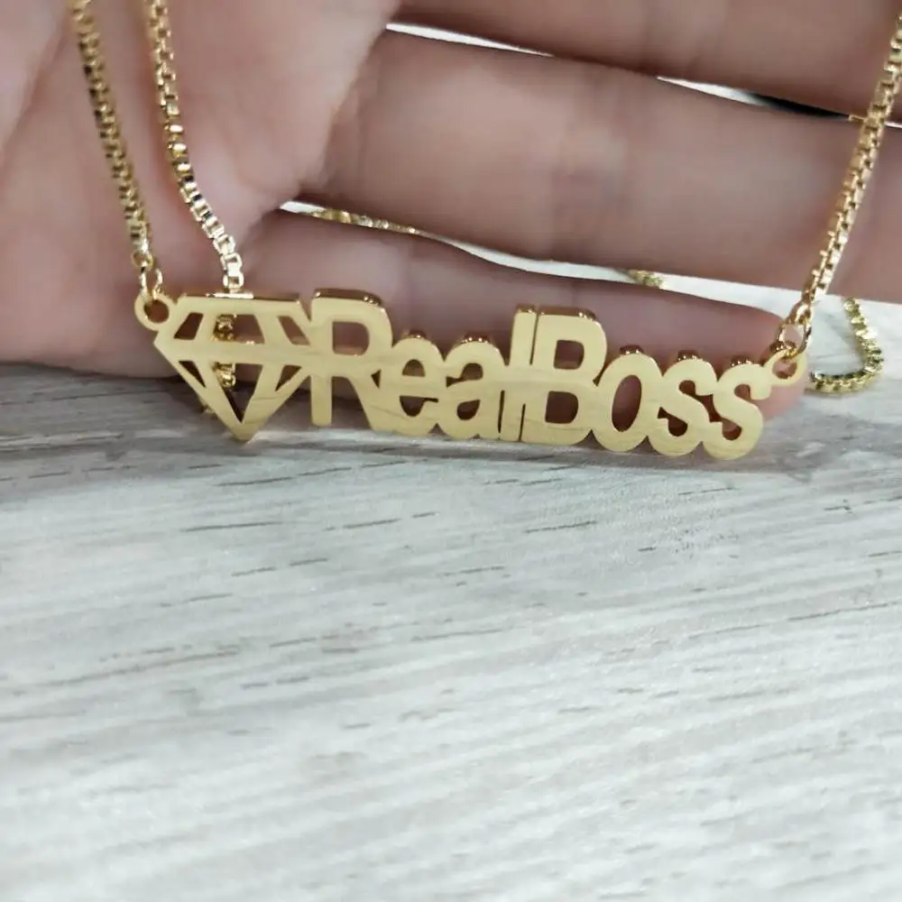 Индивидуальное ожерелье DOREMI с именем для женщин буквами и цепочкой в коробке