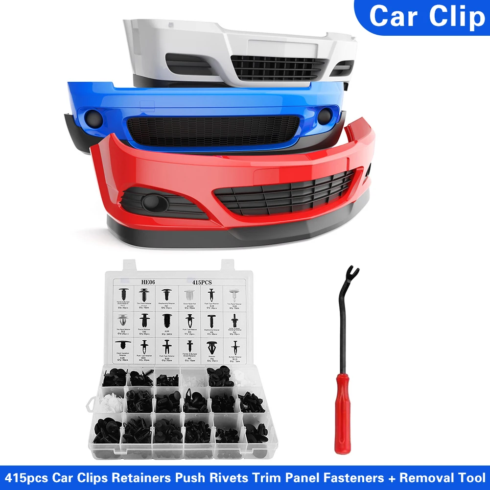 

Assorted Car Rivets Push Type Retainer + Remover Easily Installation Door Trim Panel Fasteners Personal Car Elements