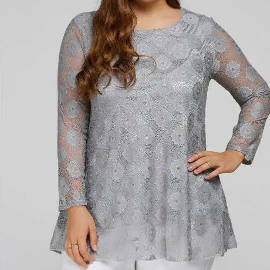 2020 Весна кимоно Для женщин кружева рубашки женские черные Туника размера плюс с О