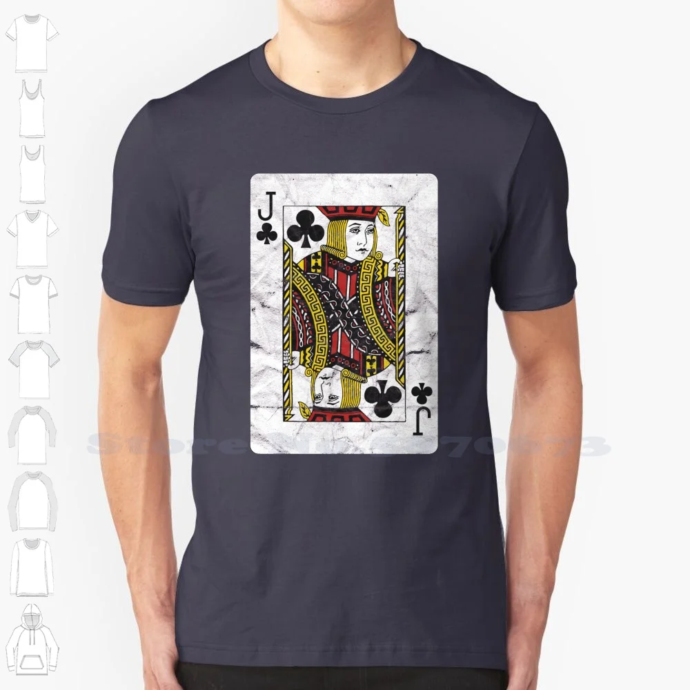 

Jack Of Clubs Playing Card (Distressed) Cool Design Trendy T-Shirt Tee Playing Poker Blackjack Casino Luck Lucky Unlucky Jinx