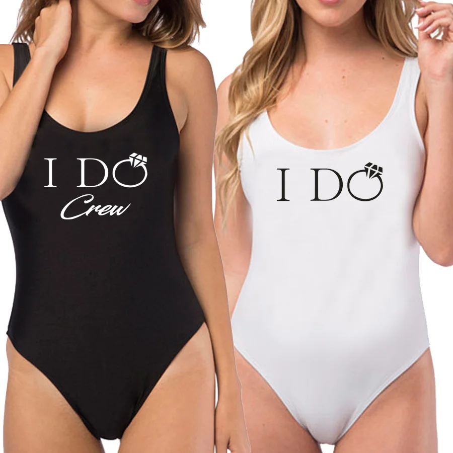 Индивидуальный слитный купальник с надписью I Do Crew свадебные купальные костюмы