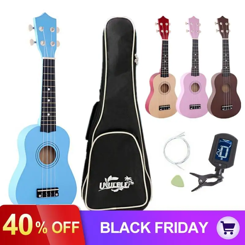 21 дюймов Гавайские гитары укулеле 4 струны Ukelele для начинающих детей Подарки+ чехол+ электронный тюнер+ нейлоновые струны+ выбор
