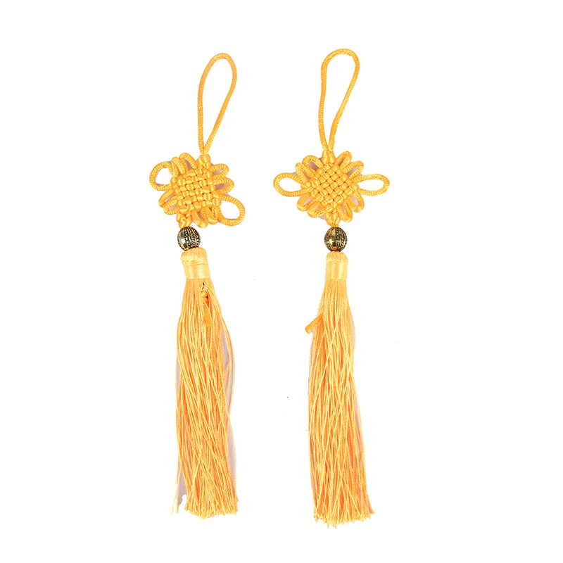 

2PC DIY Chinese Knots Tassel Pendant Pendant Jewelry Garment Decorative Accessories Car Key Bag Pendant DIY Craft Tassel Fringe