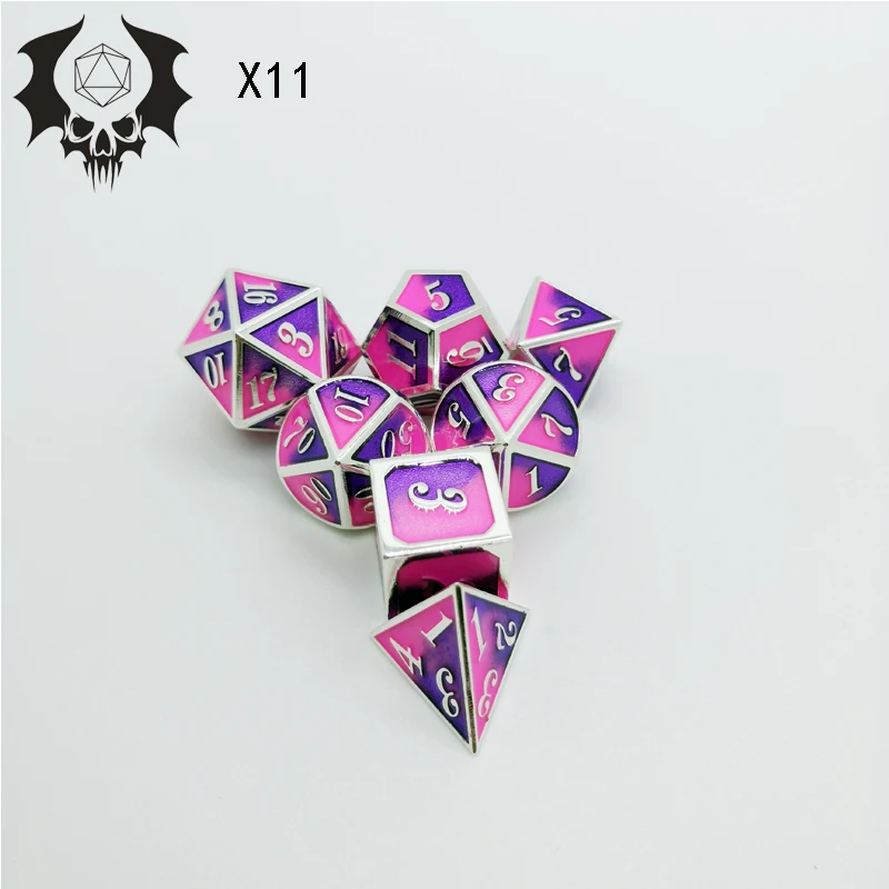 7 шт./компл. красочные кости набор ретро металлические цинковый сплав Материал