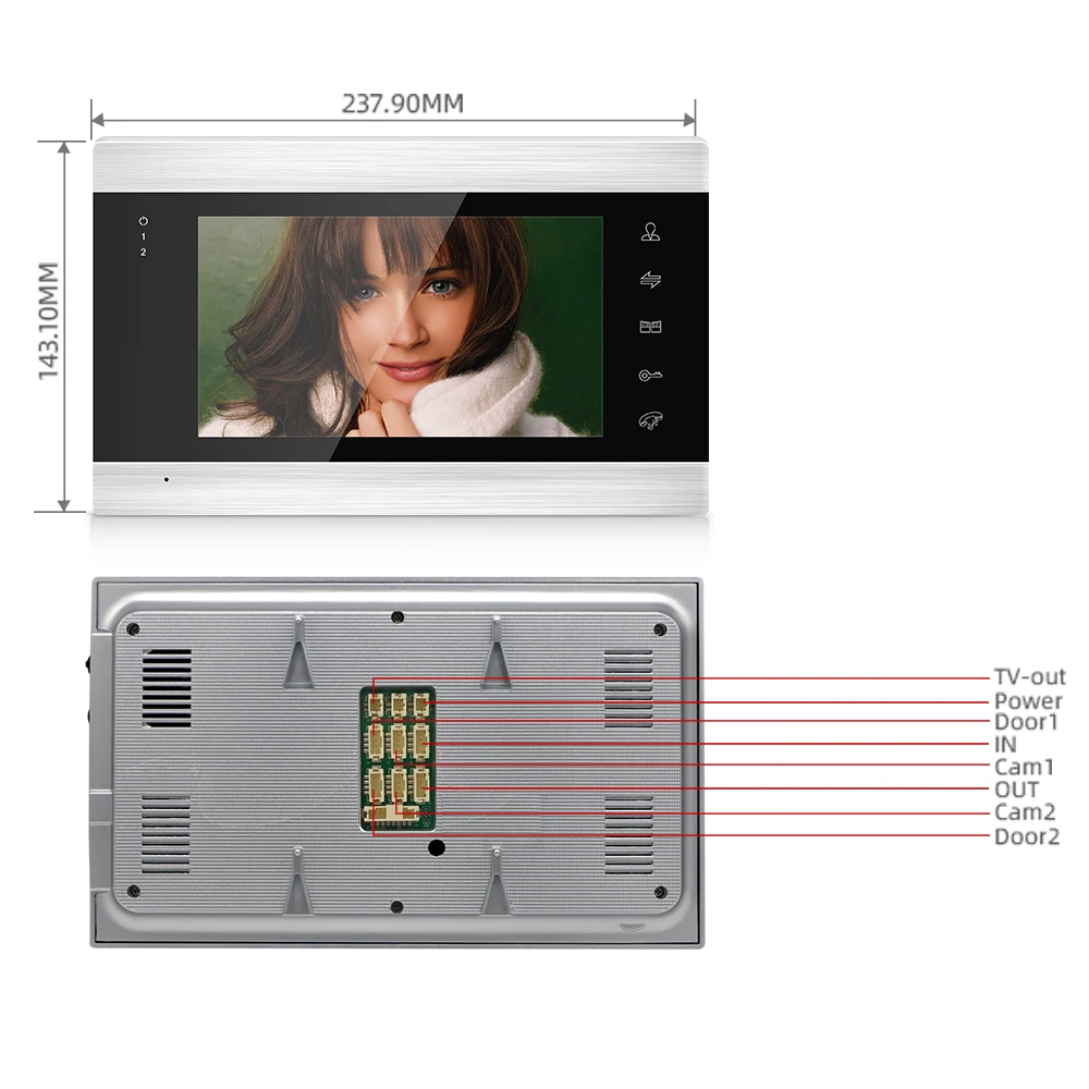 Jeatone 7 дюймовый беспроводной/умный IP видеодомофон с Wi Fi система внутренней связи 3