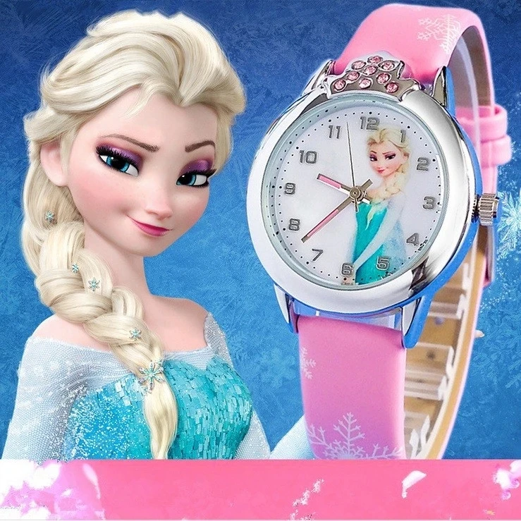 

2021 New Hot Sale Cartoon Children Watch Girl Gift Princess Watches Fashion Kids Student Cute Leather quartz Watches Reloj Mujer