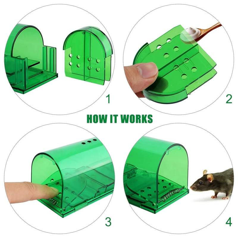 Humane Smart Mouse Trap-2 Pack No Kill Live Catch and Release Traps-Safe Around Kids &amp Pets-Works for Mice Rats Othe |