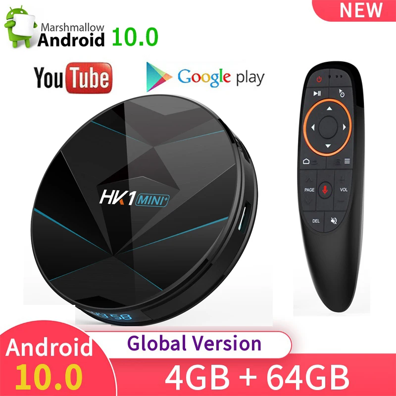 HK1 Мини плюс андроид 10 Smart TV BOX RK3318 Quad Core 2 4 г и 5G WI FI Декодер каналов кабельного