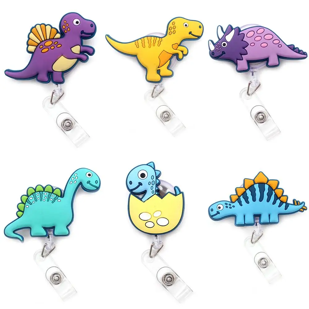 Large Size Dinosaur Retractable Card Holder Badge Reel Nurse Exhibition Enfermera Name Card Chest Hospital Doctor Use Card