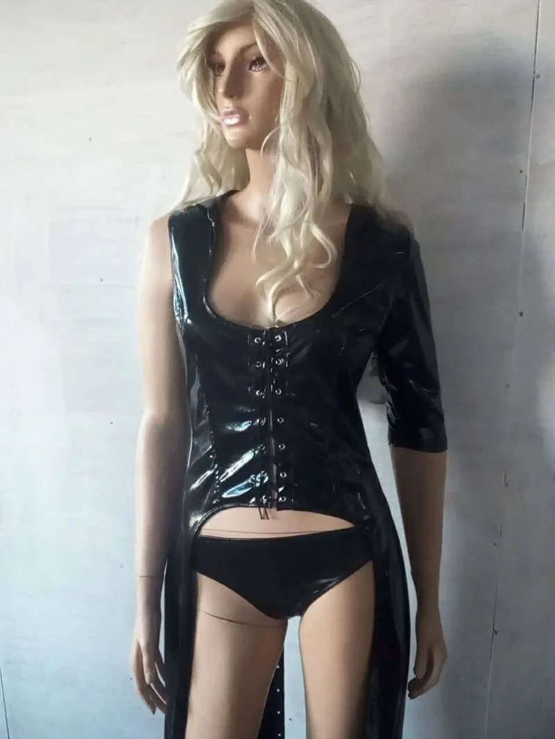 Сексуальное платье из искусственной кожи ПВХ Клубное Бандажное мини платья