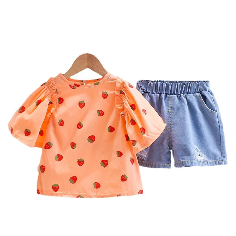 

New Summer Baby Girls Trendy Clothes Children Cute T-Shirt Shorts 2Pcs/Sets Toddler Casual Costume Infant Kids Cotton Tracksuits