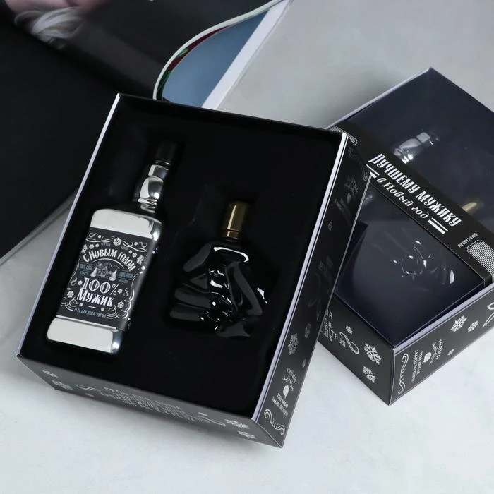 Набор Крутой мужик гель для душа виски парфюм кулак |
