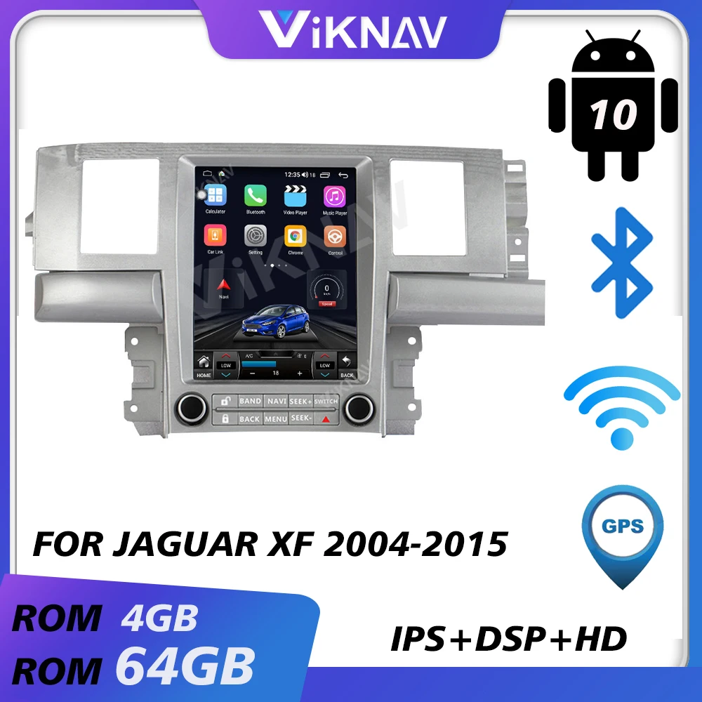 

car gps navi video multimedia player for Jaguar xf 2004-2015 android auto radio car audio tape recorder vertical screen