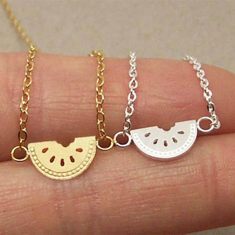 Полуожерелье чокер с арбузом из нержавеющей стали розовое золото изящное сердце