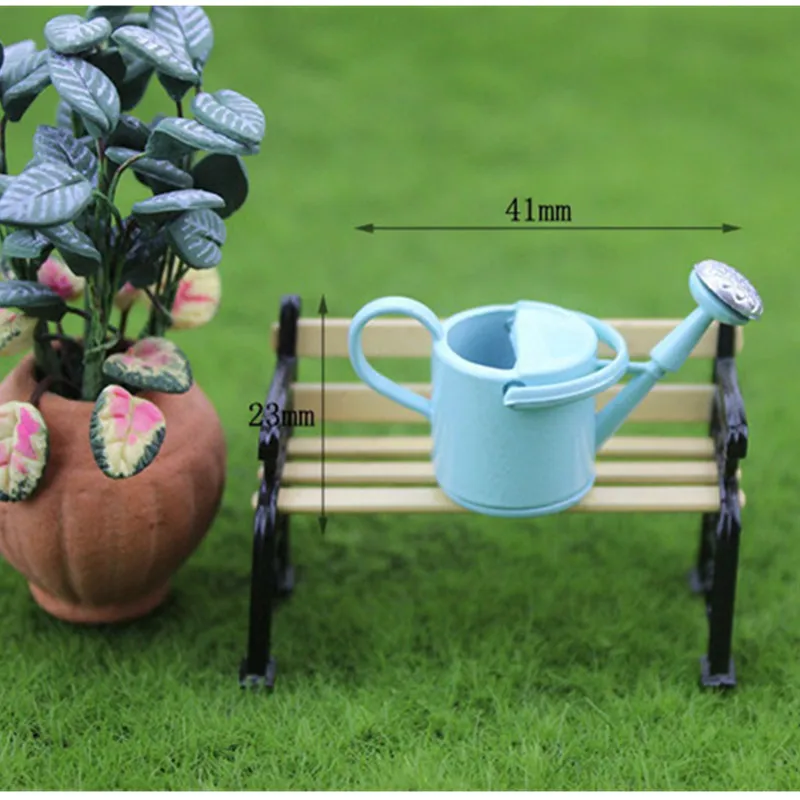 blue 1pcs Кукольный домик 1/12 металлическая Лейка сад миниатюрное украшение для детей Детские куклы Acces миниатюрная мебель - Цвет: blue 1pcs