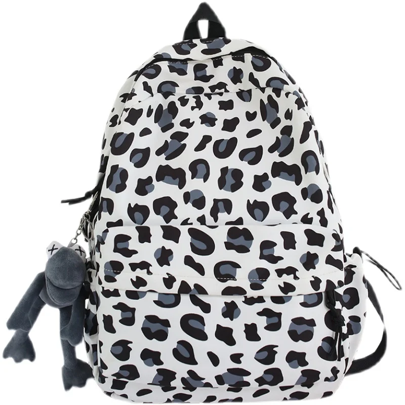 

Schoolbag Female Korean Harajuku Ulzzang College Student Backpack Junior High School Campus Leopard Print Ins Wild Backpack