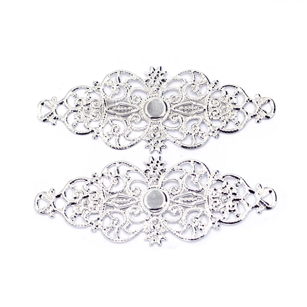 10 шт. Разъемы Украшения из страз с серебряным покрытием филигранные обертки в