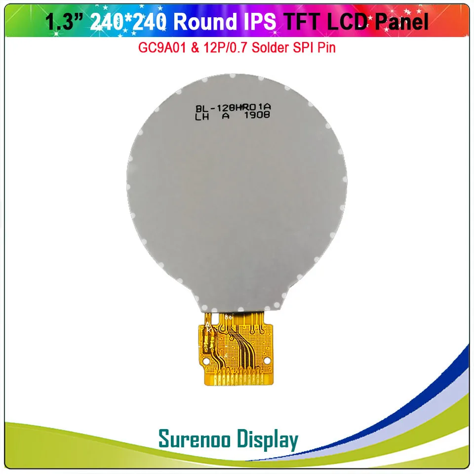 Круглый круглый экран 1 3 дюйма 240X240 IPS серия SPI GC9A01 TFT ЖК дисплей панель экрана с 12P