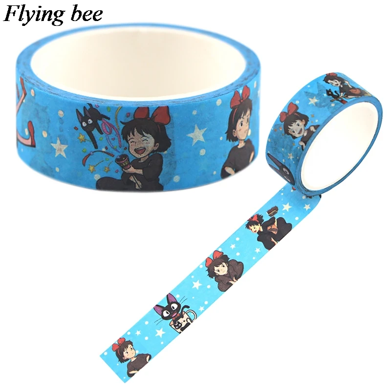 Flyingbee 15mmX5m в мультипликационном стиле для девочек лента Washi Бумага DIY декоративная