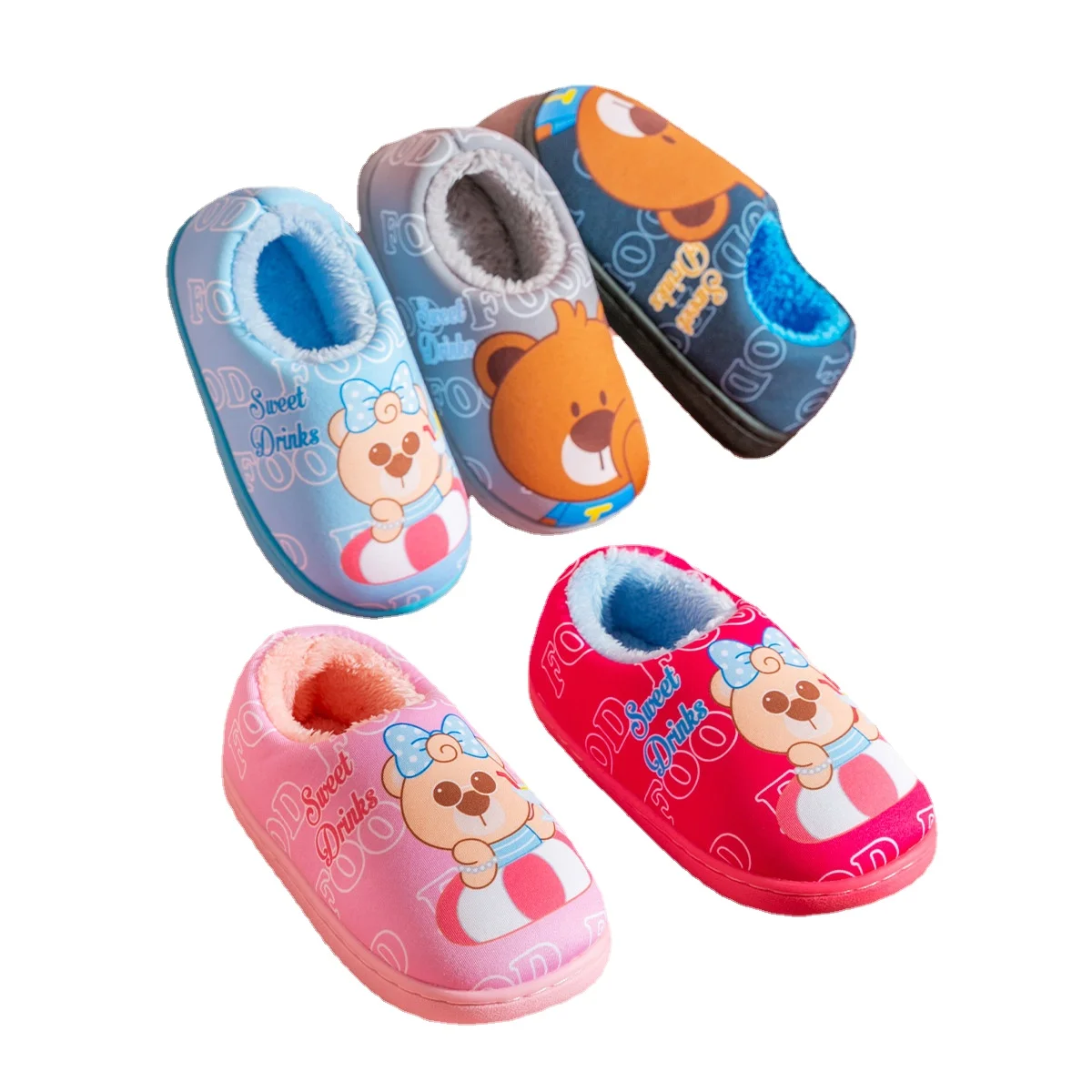 

Children's Cotton Slippers Baby Girls Winter Indoor Cute Plush Shoes Toddler Boys Antiskid Warm Slippers for Home Miaoyoutong