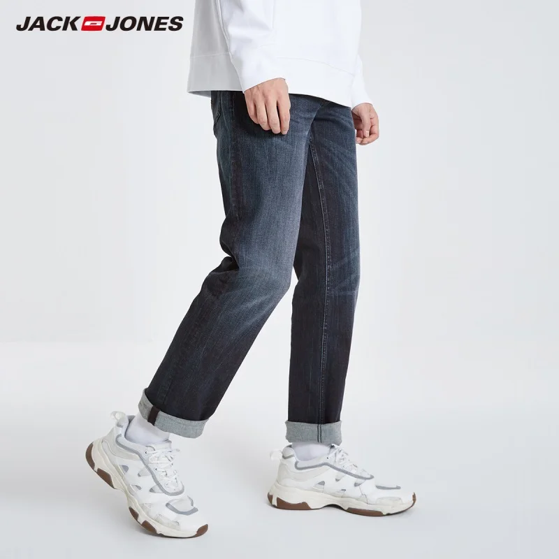 JackJones мужские осенние и зимние Стрейчевые хлопковые прямые джинсы, мужская одежда 219132566