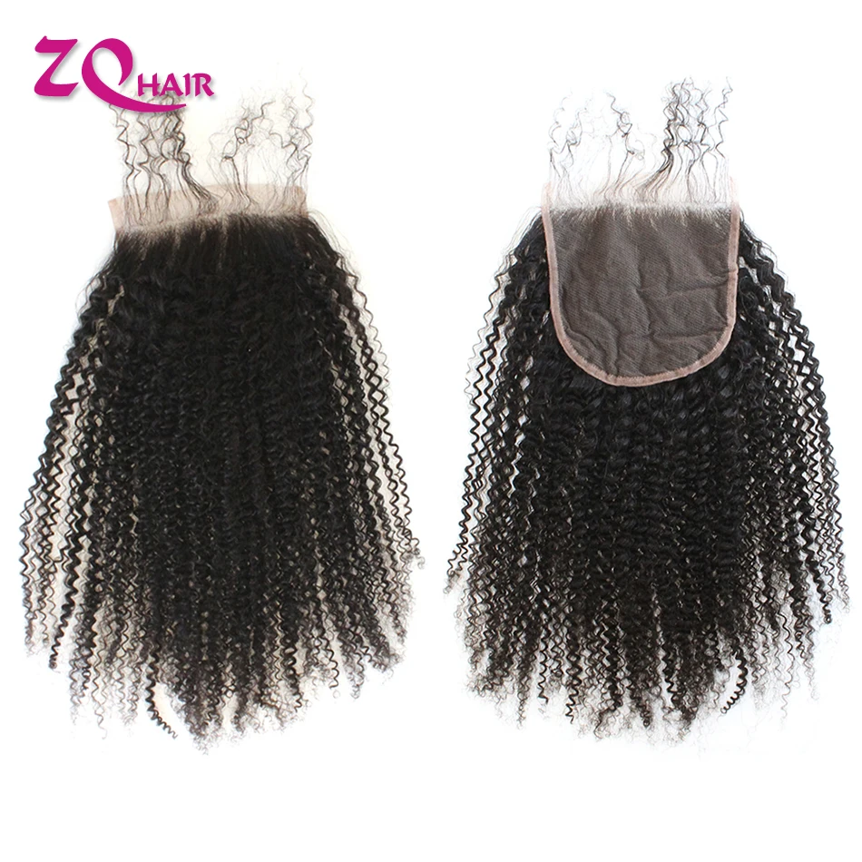 

Kinky Curly Bralizian Remy Human Hair Part HD 5x5 Lace Closure Only Natural Hairlines Pre Plucked With Baby Hair JC 22 Inch Long