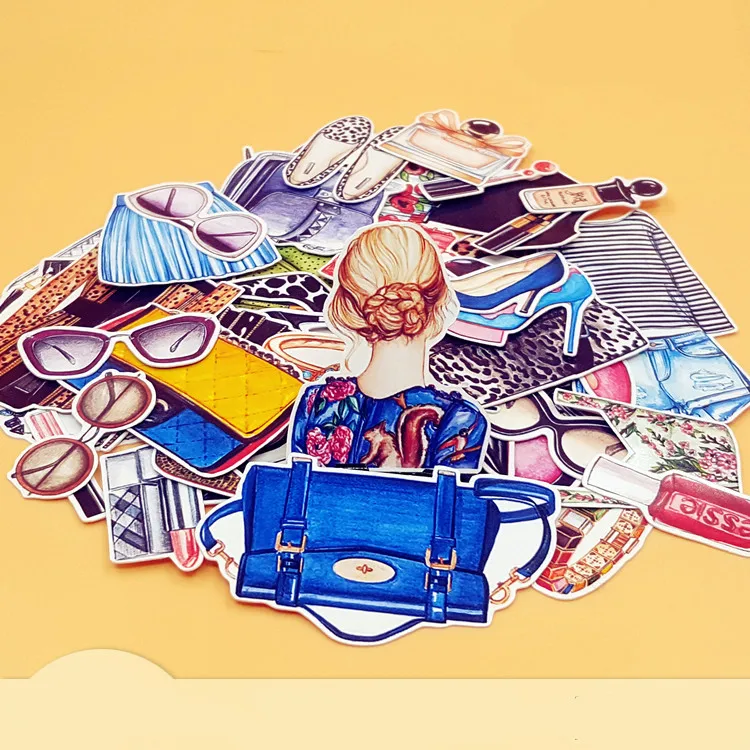 

40pcs Fashion women vintage Stickers Crafts Scrapbooking stickers book Student label Decorative sticker DIY Stationery