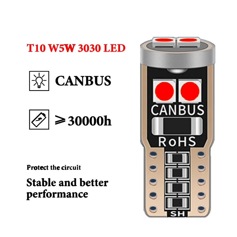2x W5W Car Interior light For Kia Rio 3 Ceed Toyota Corolla 2008 Avensis C-HR RAV4 Mazda 3 6 T10 LED Auto Dome Reading Lamp Bulb |