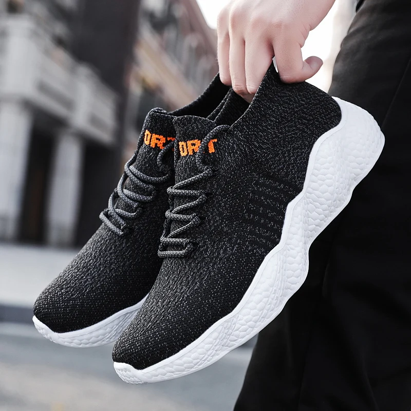 

2021 Light Weight Vulcanize Shoes For Men Socks Sneakers Men Breathable Zapatos De Hombre Rubber High Quality Couple Sport Shoes