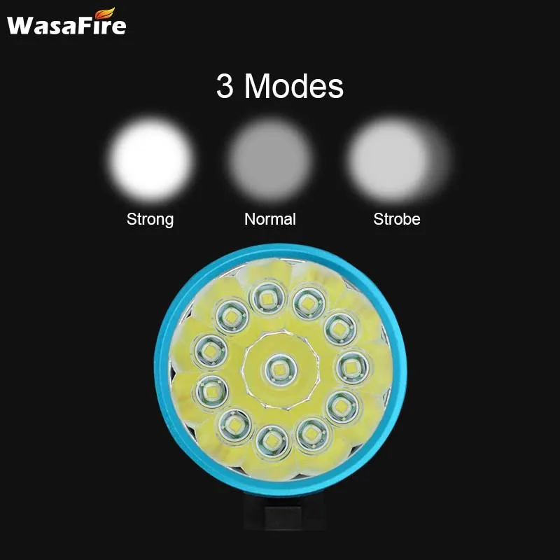 WasaFire 20000lm велосипедный передний светильник 12xT6 светодиодный Головной фонарь