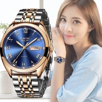 lige fashion women watches ladies top brand luxury waterproof gold quartz watch women stainless steel date wear gift clock 2021