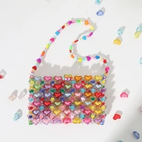 love beaded bag diy hand woven bag gir summer jelly colorfull purses and handbags luxury designer gift beaded mini shoulder bag