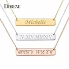 DOREMI 316L SS бар ожерелье с гравировкой из нержавеющей стали персонализированное имя ожерелье табличка-изготовление на заказ с любым именем