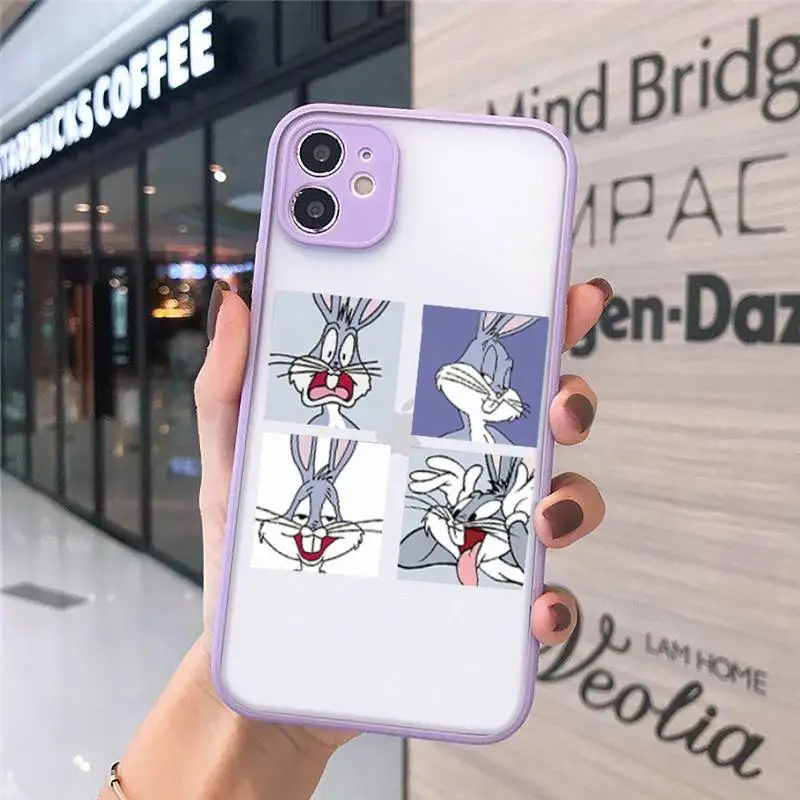 

Funny Cartoon Bugs Bunny Phone Cases matte transparent For iphone 7 8 11 12 plus mini x xs xr pro max luxury brand cover