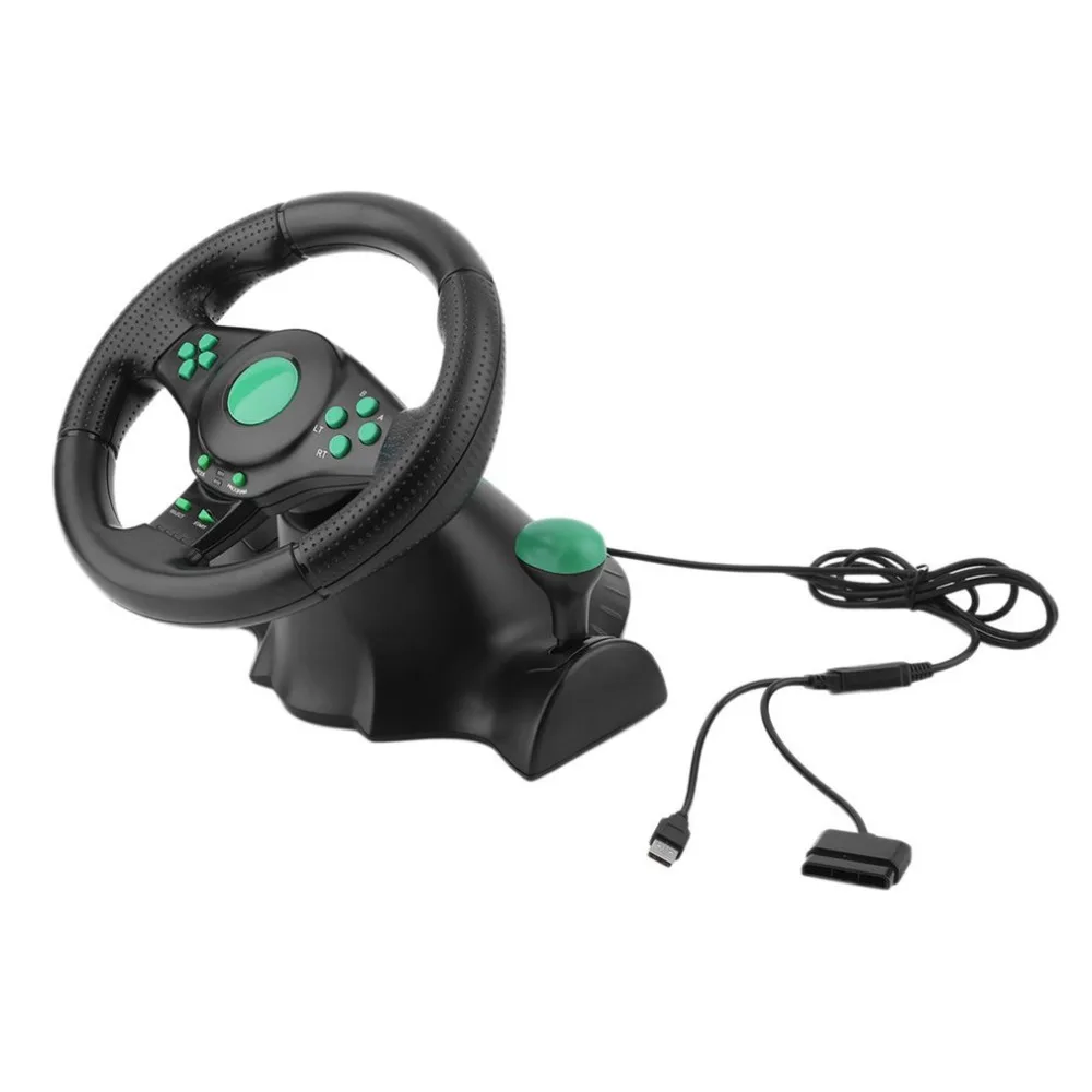 

180 Degree Rotation Gaming Vibration Racing Steering Wheel With Pedals For XBOX 360 For PS2 For PS3 PC USB Car Steering Wheel