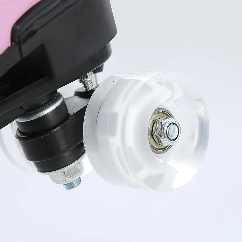 Роликовые коньки розовые синие двухрядные роликовые 4 колесные для девочек