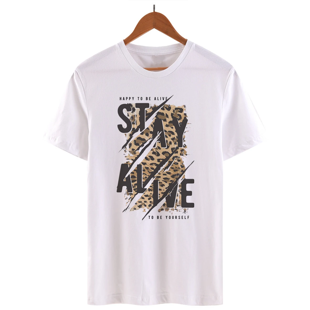 Женская футболка с леопардовым принтом 100% хлопок|Футболки| |